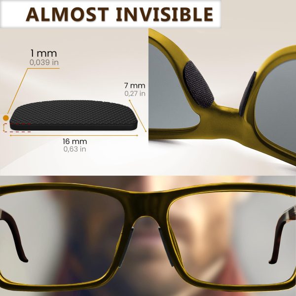 Eye Glasses Nose Pads Non Slip - 1 mm x 7 mm x 16mm Adhesive Glasses Nose Grip Non Slip - Silicone Eyeglass Nose Pads Soft Cushion - 16 Pairs Nose Grips - Glasses Accessories Anti-Slip - Image 4