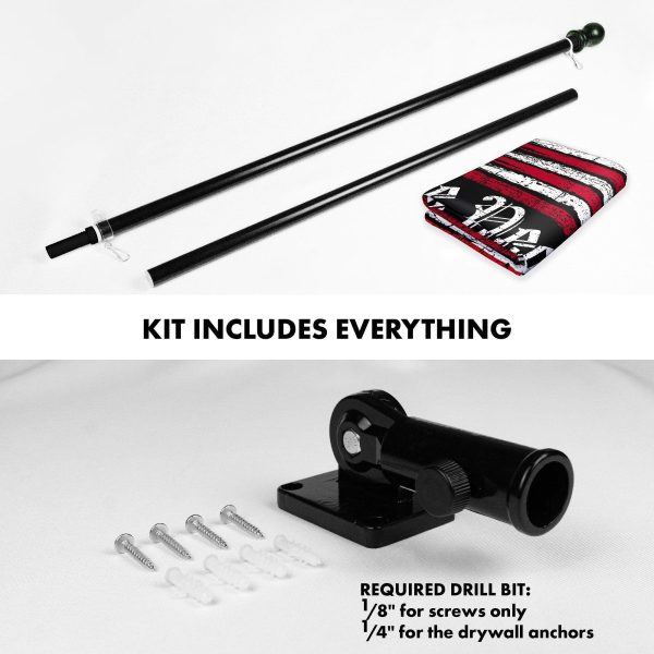 G128 Combo Pack: 6 Ft Tangle Free Aluminum Spinning Flagpole (Black) & We the People American Flag 3x5 Ft, LiteWeave Pro Series Printed 150D Polyester | Pole with Flag Included - Image 2