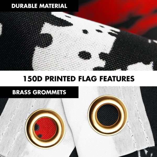 G128 Combo Pack: 6 Ft Tangle Free Aluminum Spinning Flagpole (Black) & We the People American Flag 3x5 Ft, LiteWeave Pro Series Printed 150D Polyester | Pole with Flag Included - Image 4