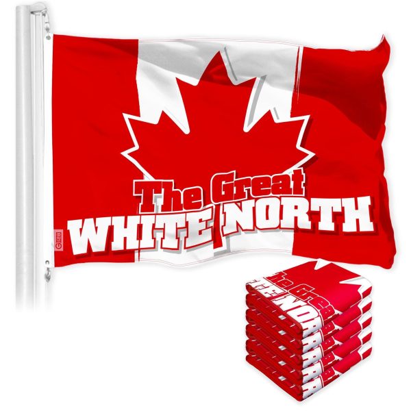G128 5 Pack: Canada Canadian The Great White North Flag | 3x5 Ft | LiteWeave Pro Series Printed 150D Polyester | Indoor/Outdoor, Vibrant Colors, Brass Grommets, Thicker and More Durable Than 100D
