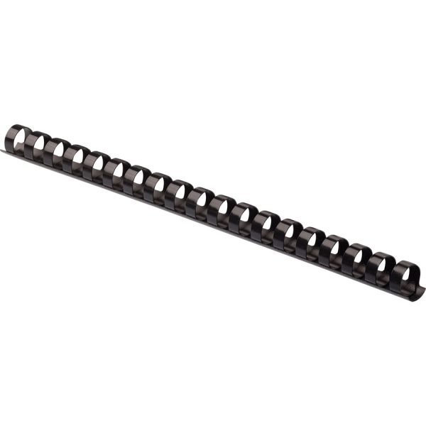 Fellowes Plastic Combs - Round Back, 3/8" , 55 sheets, Black, 25 pack