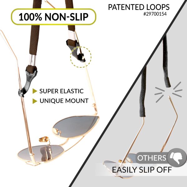 SIGONNA Eye Glasses String Holder Strap   Eyeglass Straps Cords for Men Women   Eyeglass Holders Around Neck   Sunglasses String Chain Lanyard Retainer   4 Pcs Dark - Image 3