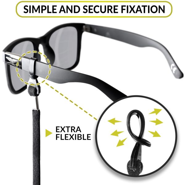 SIGONNA Eye Glasses String Holder Strap   Eyeglass Straps Cords for Men Women   Eyeglass Holders Around Neck   Sunglasses String Chain Lanyard Retainer   4 Pcs Dark - Image 4