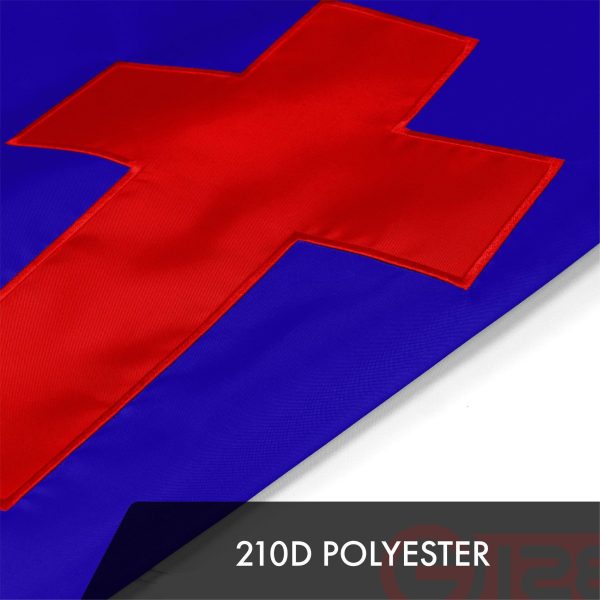 G128 2 Pack: Christian Flag | 5x8 Ft | ToughWeave Series Embroidered 300D Polyester | Religious Flag, Embroidered Design, Indoor/Outdoor, Brass Grommets - Image 4