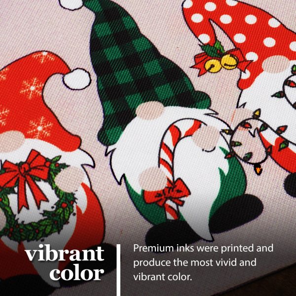 G128 Garden Flag Merry Christmas Three Festive Gnomes 12"x18" Burlap Fabric - Image 7