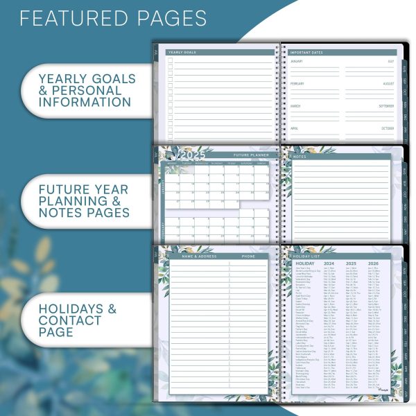 Aesthetic Planner Academic Year July 2024   June 2025 8.5 x11 with Weekly and Monthly Calendar pages   Daily Planner for Office Teacher Student Work (Floral) - Image 5