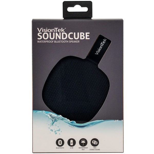 VisionTek Sound Cube Portable Bluetooth Speaker System - Black - Image 4