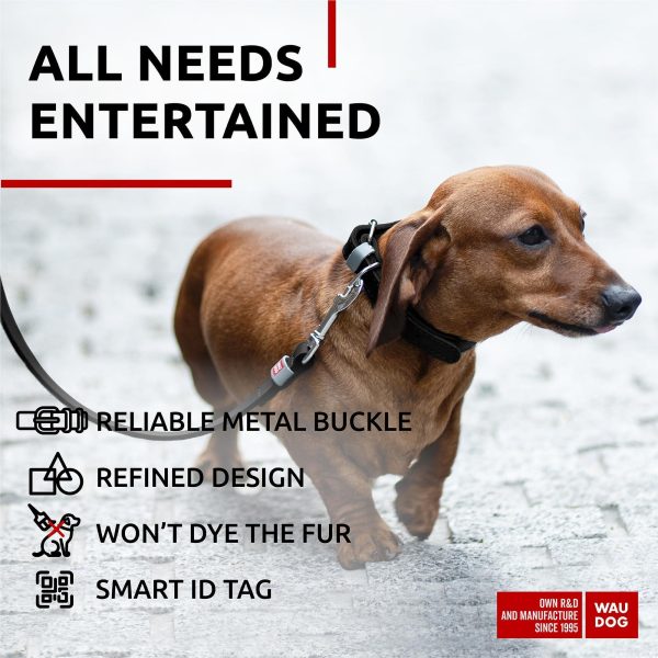 Long Lasting Leather Dog Collar for Large Dogs Medium & Small Dogs   Adjustable Classic Puppy Collars for Large Breed Dogs   Boy & Girl Dog Collars with Durable Buckle D Ring & QR Dog Tag - Image 3