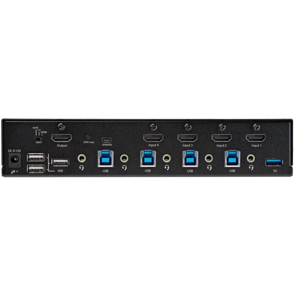 StarTech.com 4 Port HDMI KVM Switch 4K 60Hz UHD HDR, HDMI 2.0 Single Monitor, 2 Port USB 3.0 Hub, 4x USB HID, Audio, Hotkey Switching, TAA - Image 3