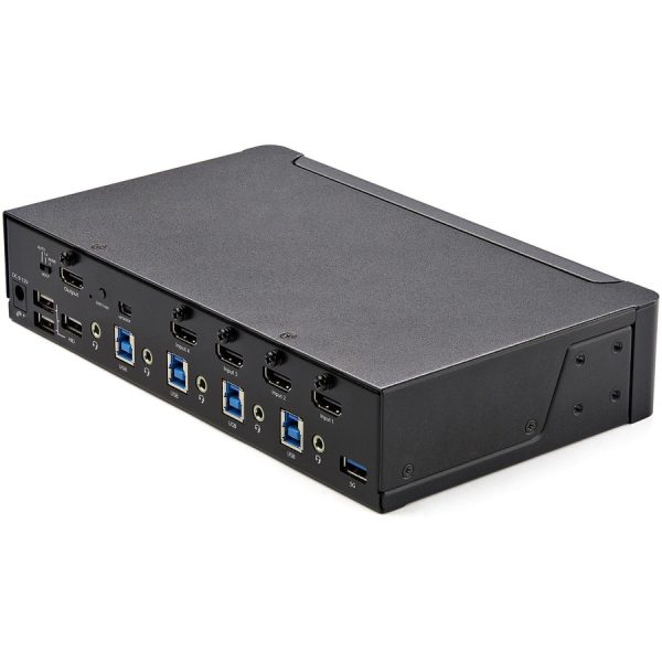 StarTech.com 4 Port HDMI KVM Switch 4K 60Hz UHD HDR, HDMI 2.0 Single Monitor, 2 Port USB 3.0 Hub, 4x USB HID, Audio, Hotkey Switching, TAA - Image 4
