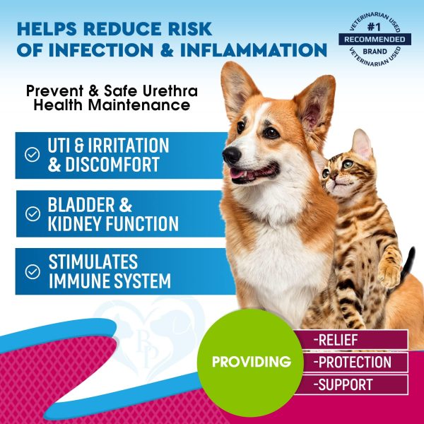 Cat & Dog Urinary Tract Infection Treatment & Natural UTI Medicine Cranberry Kidney Bladder Support Supplement   Best Prevention Incontinence Bladder Stones   Pet Renal Health & UTI Care Drops - Image 2