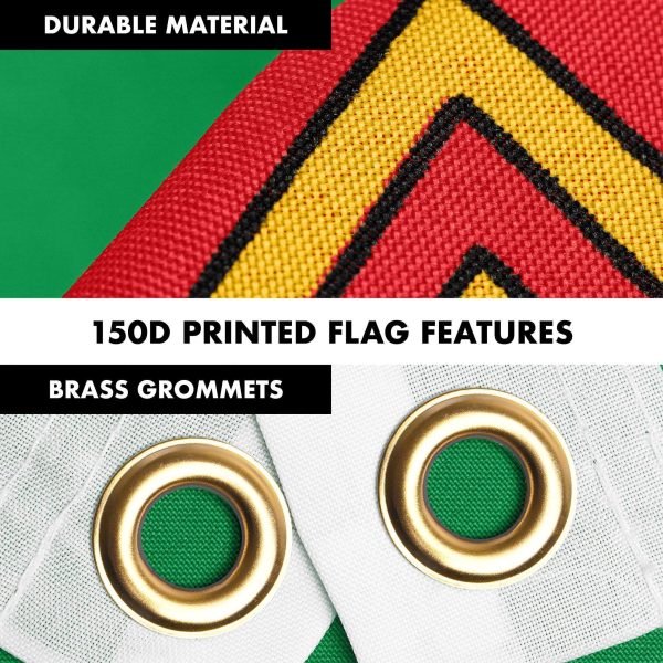 G128 Combo Pack: 6 Ft Tangle Free Spinning Flagpole (Silver) & Turkmenistan Flag 3x5 Ft Printed 150D Polyester, Brass Grommets (Flag Included) Aluminum Flag Pole - Image 4