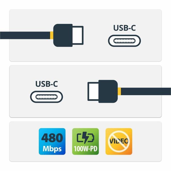 StarTech.com 0.5m USB C to USB C Cable w/ 5A PD - M/M - USB 2.0 - USB-IF Certified - USB Type C Cable - USB C Charging Cable - USB C PD Cable - Image 2