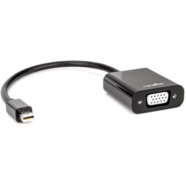 Rocstor Premium Mini DisplayPort to VGA Video Adapter - M/F - For connecting a VGA display to a Mini DisplayPort on a Mac or PC computer - Compatible with mDP DisplayPort on MacBook®, MacBook® Pro, Microsoft® Surface®, Surface® docking stations, Computers or Tablets with Mini Displayport -Resolutions up to 1920x1200 - Thunderbolt® 1 & 2 compatible - Black - Drivers are not required - ADAPTER MINI DISPLAYPORT TO VGA - Image 3