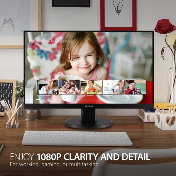 ViewSonic VA2747-MHJ 27 Inch Full HD 1080p Monitor with Advanced Ergonomics, FreeSync, 100Hz, Ultra-Thin Bezel, Eye Care, HDMI, VGA Inputs for Home and Office - Image 2
