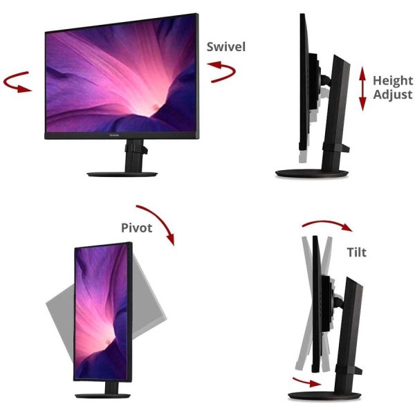 ViewSonic VA2747-MHJ 27 Inch Full HD 1080p Monitor with Advanced Ergonomics, FreeSync, 100Hz, Ultra-Thin Bezel, Eye Care, HDMI, VGA Inputs for Home and Office - Image 6