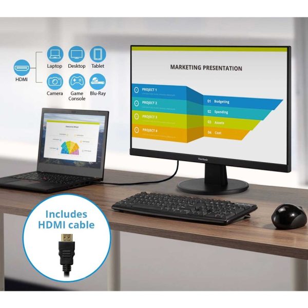 ViewSonic VA2747-MHJ 27 Inch Full HD 1080p Monitor with Advanced Ergonomics, FreeSync, 100Hz, Ultra-Thin Bezel, Eye Care, HDMI, VGA Inputs for Home and Office - Image 8