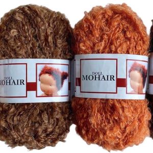 Mohair Bouclé Yarn Doll Hair Waldorf Doll Making Hair (Red Brown)