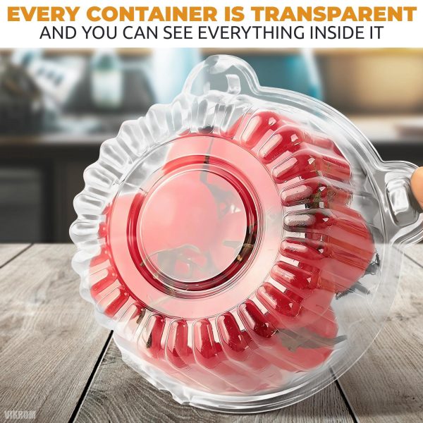 50Pcs Individual Cupcake Boxes Plastic Container with Lid | Dessert Containers with Lids – Individual Cupcake Containers for Cupcakes & Muffin Storage Container   Plastic Cupcake Holder with Lid - Image 6
