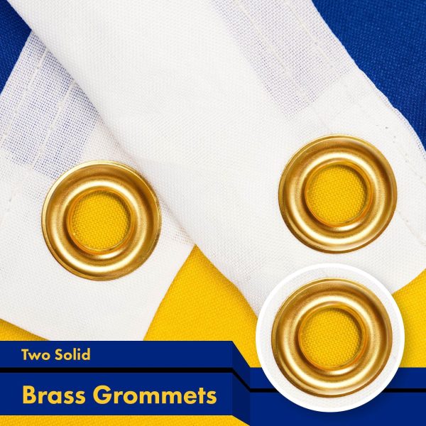 G128 Barbados Barbadian Flag | 3x5 Ft | LiteWeave Pro Series Printed 150D Polyester | Country Flag, Indoor/Outdoor, Vibrant Colors, Brass Grommets, Thicker and More Durable Than 100D 75D Polyester - Image 2