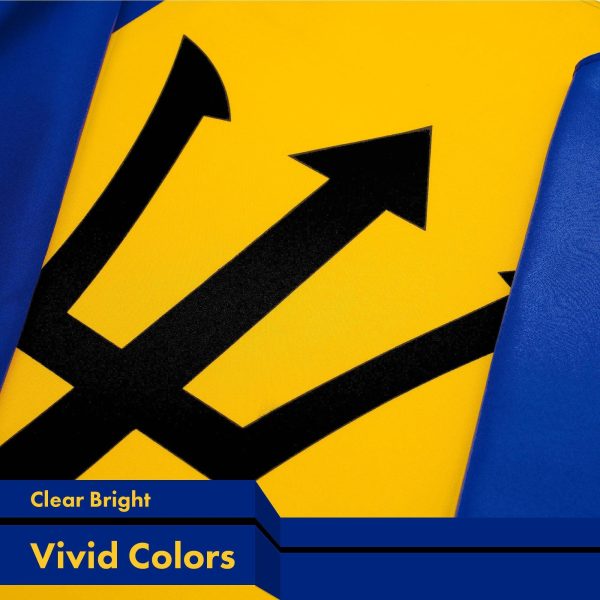 G128 Barbados Barbadian Flag | 3x5 Ft | LiteWeave Pro Series Printed 150D Polyester | Country Flag, Indoor/Outdoor, Vibrant Colors, Brass Grommets, Thicker and More Durable Than 100D 75D Polyester - Image 3