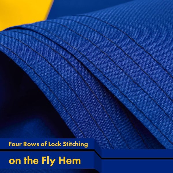 G128 Barbados Barbadian Flag | 3x5 Ft | LiteWeave Pro Series Printed 150D Polyester | Country Flag, Indoor/Outdoor, Vibrant Colors, Brass Grommets, Thicker and More Durable Than 100D 75D Polyester - Image 5