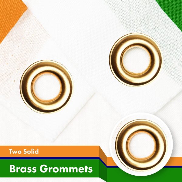 G128 2 Pack: India (Indian) Flag | 3x5 feet | Printed 150D Indoor/Outdoor, Vibrant Colors, Brass Grommets, Quality Polyester, Much Thicker More Durable Than 100D 75D Polyester - Image 2