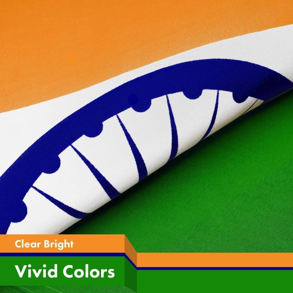 G128 2 Pack: India (Indian) Flag | 3x5 feet | Printed 150D Indoor/Outdoor, Vibrant Colors, Brass Grommets, Quality Polyester, Much Thicker More Durable Than 100D 75D Polyester - Image 3