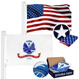 COMBO PACK: American Flag Embroidered Polyester 3x5 Ft & US Army Flag Embroidered