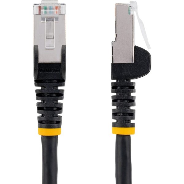 StarTech.com 25ft CAT6a Ethernet Cable, Black Low Smoke Zero Halogen (LSZH) 10 GbE 100W PoE S/FTP Snagless RJ-45 Network Patch Cord - Image 2