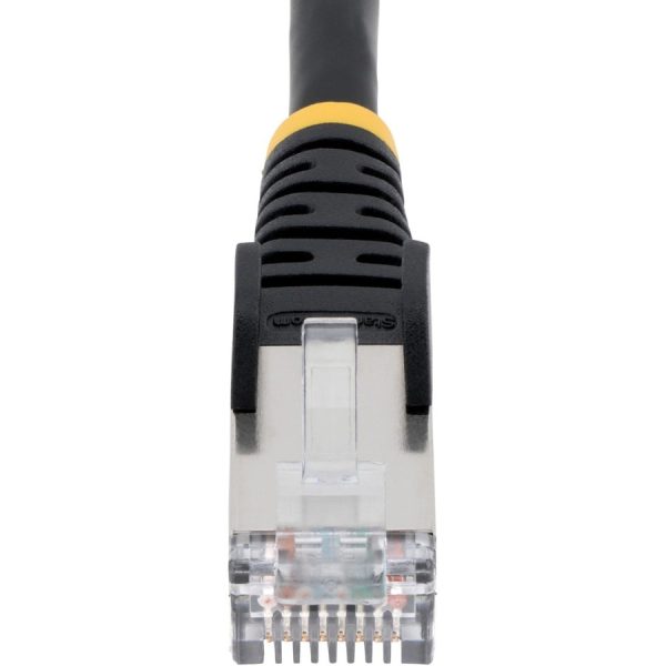 StarTech.com 25ft CAT6a Ethernet Cable, Black Low Smoke Zero Halogen (LSZH) 10 GbE 100W PoE S/FTP Snagless RJ-45 Network Patch Cord - Image 4