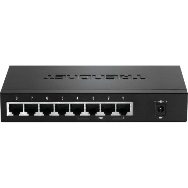 TRENDnet 8-Port 10/100Mbps PoE Switch, 4 x 10/100 Ports, 4 x 10/100 PoE Ports, 30W PoE Power Budget, 1.6 Gbps Switching Capacity, 802.3af, Limited Lifetime Protection, Black, TPE-S44 - Image 5