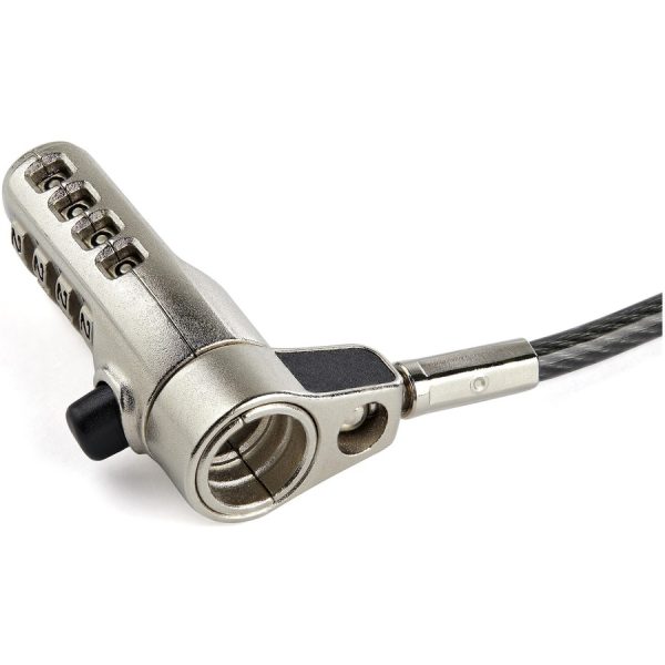 StarTech.com 6.5' (2m) 3-in-1 Universal Laptop Cable Lock - 4-Digit Combination Security Lock for K-Slot, Nano & Wedge Slot Desktop/Laptop - Image 2