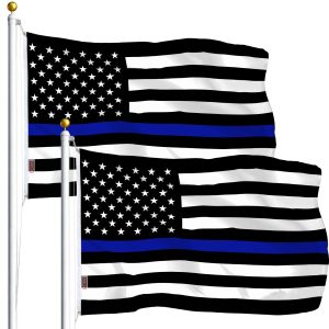 Thin Blue Line Flag 3x5 Ft 2-Pack Printed Polyester By G128