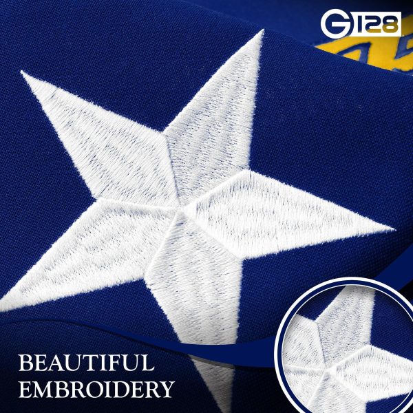 G128 5 Pack: North Carolina State Flag | 2x3 Ft | StormFlyer Series Embroidered 220GSM Spun Polyester | Embroidered Design, Indoor/Outdoor, Brass Grommets, Heavy Duty, All Weather - Image 3