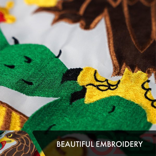 G128 10 Pack: Mexico Mexican Flag | 2.5x4 Ft | Double ToughWeave Series Double Sided Embroidered 210D Polyester | Country Flag, Embroidered Design, Indoor/Outdoor, Brass Grommets, Heavy Duty, 3-ply - Image 4