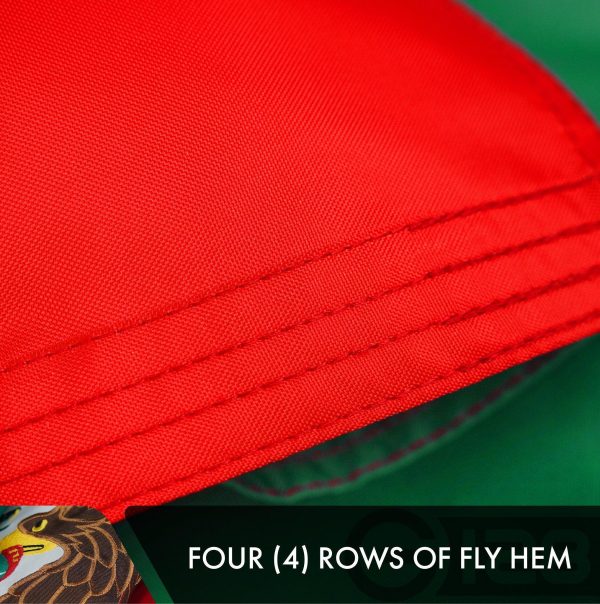 G128 10 Pack: Mexico Mexican Flag | 2.5x4 Ft | Double ToughWeave Series Double Sided Embroidered 210D Polyester | Country Flag, Embroidered Design, Indoor/Outdoor, Brass Grommets, Heavy Duty, 3-ply - Image 5