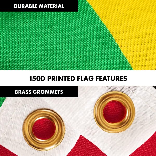 G128 Combo Pack: 6 Ft Tangle Free Aluminum Spinning Flagpole (White) & Saint Kitts and Nevis Flag 3x5 Ft, LiteWeave Pro Series Printed 150D Polyester | Pole with Flag Included - Image 4