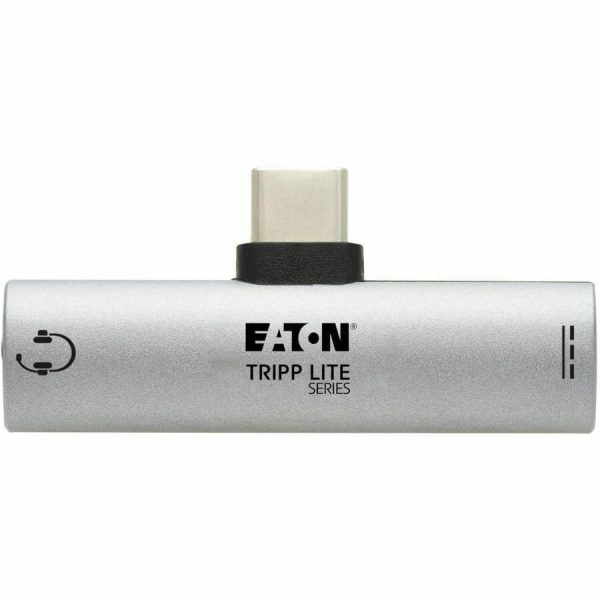 Eaton Tripp Lite Series USB-C to 3.5 mm Headphone Jack Adapter for Hi-Res Stereo Audio - PD 3.0 and QC 2.0 Charging, Silver - Image 4
