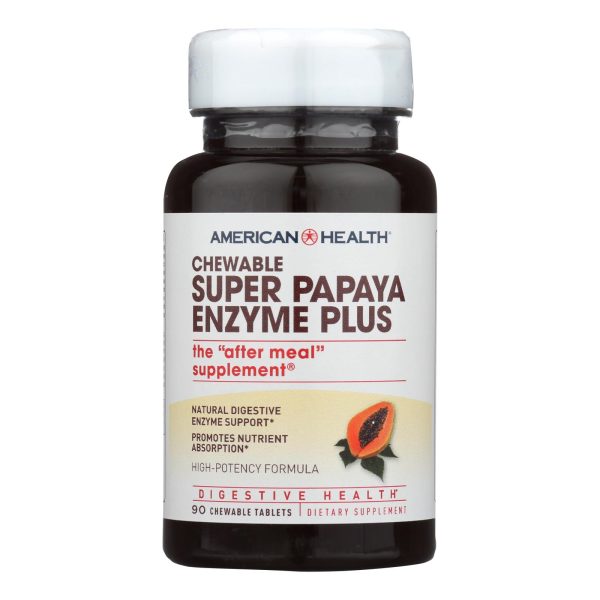 American Health - Super Papaya Enzyme Plus Chewable - 90 Chewable Tablets - Image 2