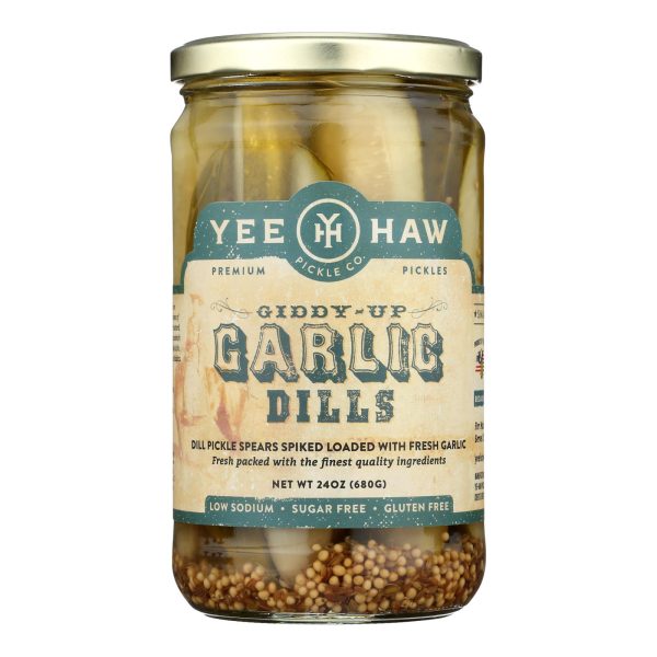Yee-Haw Pickle Dills Pickle - Giddy Up Garlic - Case of 6 - 24 oz. - Image 2
