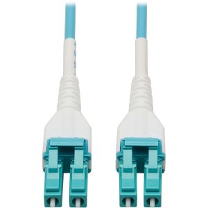 Eaton Tripp Lite Series 100G Duplex Multimode 50/125 OM4 Armored Fiber Optic Cable (LC/LC Duplex M/M), LSZH, Aqua, 15 m (49.2 ft.)