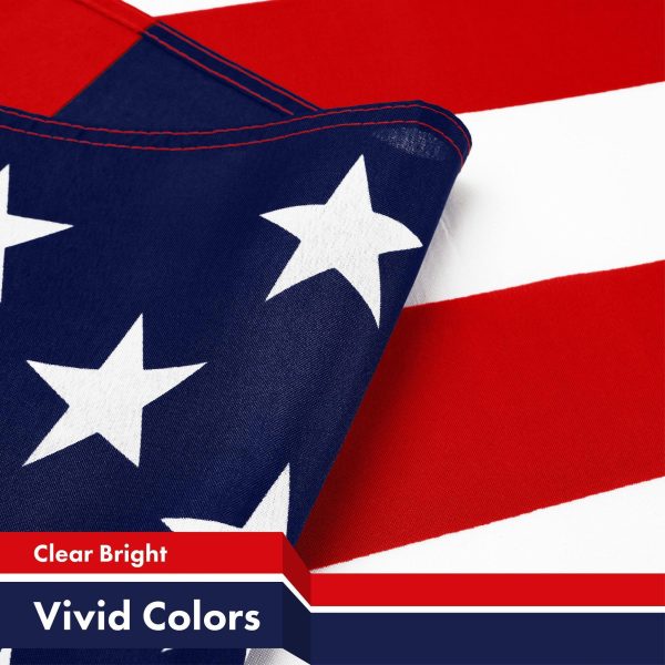 G128 5 Pack: American USA Flag | 3x5 Ft | LiteWeave Pro Series Printed 150D Polyester, 4 Corner Brass Grommets | Country Flag, Vibrant Colors, Perfect For Balcony, More Durable Than 100D 75D Polyester - Image 3