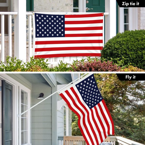 G128 5 Pack: American USA Flag | 3x5 Ft | LiteWeave Pro Series Printed 150D Polyester, 4 Corner Brass Grommets | Country Flag, Vibrant Colors, Perfect For Balcony, More Durable Than 100D 75D Polyester - Image 8