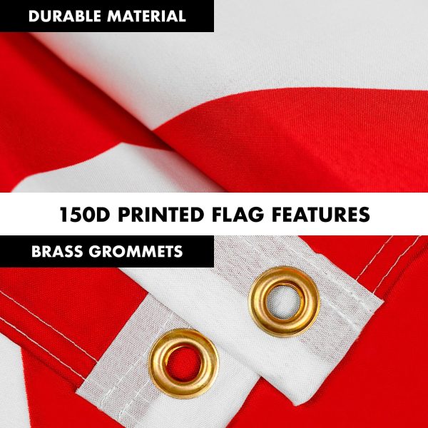 G128 Combo Pack: 6 Feet Tangle Free Spinning Flagpole (White) Alabama AL State Flag 3x5 ft Printed 150D Brass Grommets (Flag Included) Aluminum Flag Pole - Image 4