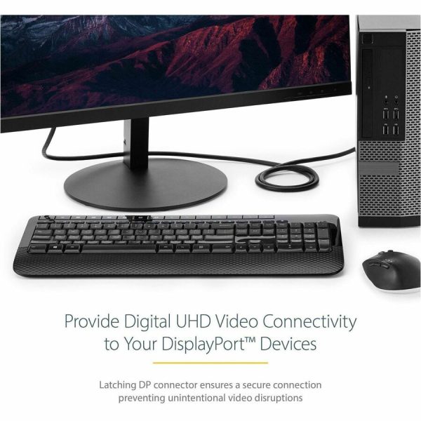 StarTech.com 3ft (1m) DisplayPort 1.2 Cable, 4K x 2K UHD VESA Certified DisplayPort Cable, DP Cable/Cord for Monitor, w/ Latches - Image 4