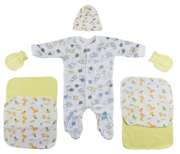 Sleep-n-play, Cap, Mittens And Washcloths - 7 Pc Set Cs_0030