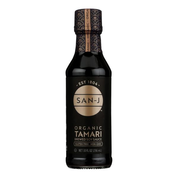 San - J Tamari Soy Sauce - Organic - Case of 6 - 10 Fl oz.