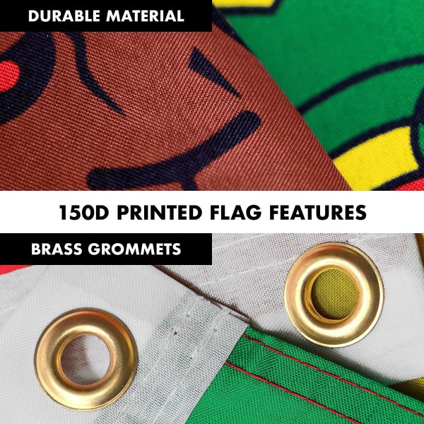G128 Combo Pack: 6 Feet Tangle Free Spinning Flagpole (White) Ethiopia Ethiopian Flag 3x5 ft Printed 150D Brass Grommets (Flag Included) Aluminum Flag Pole - Image 4