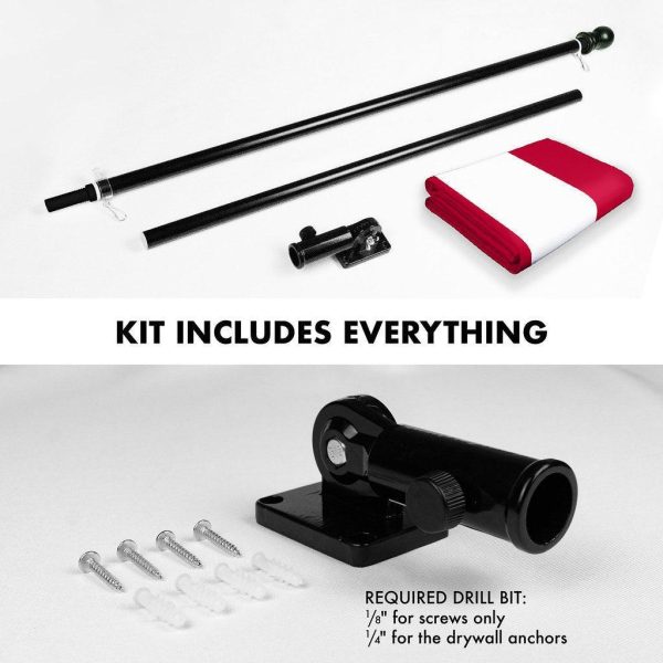 G128 Combo Pack: 6 Ft Tangle Free Spinning Flagpole (Black) & Austria Flag 3x5 Ft Printed 150D Polyester, Brass Grommets (Flag Included) Aluminum Flag Pole - Image 2